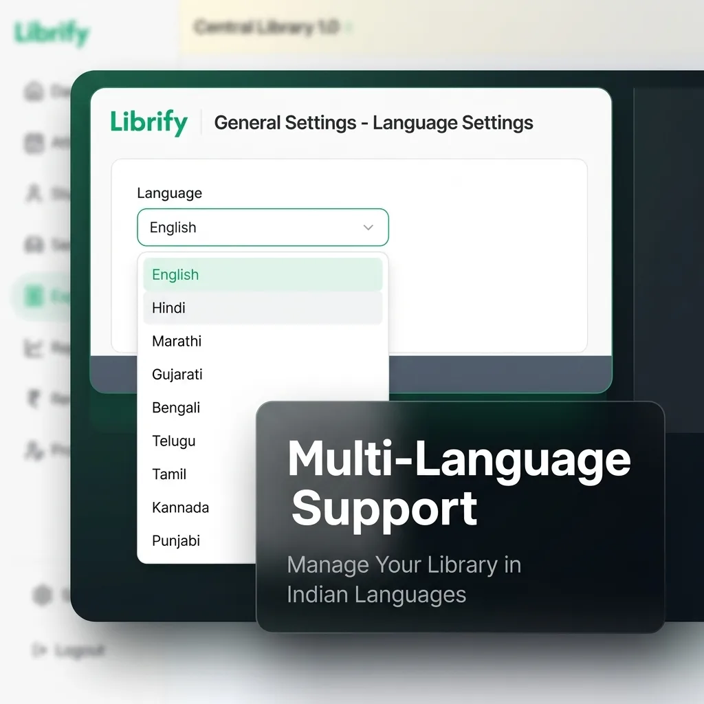 Librify General Settings Language Selector Dropdown